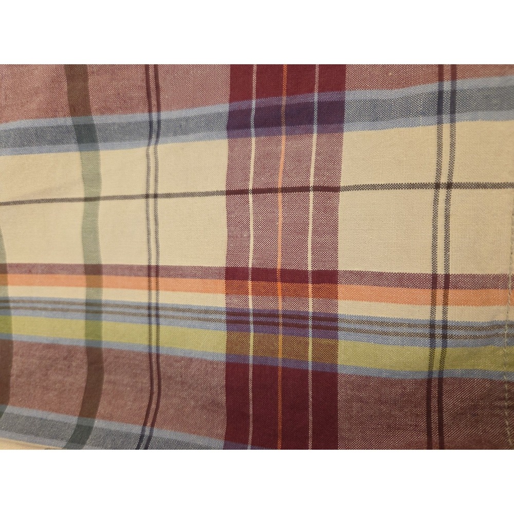 Aeropostale 100% Cotton Shorts Men's 32W x 11" Inseam Plaid Beige Burgundy Blue - Picture 4 of 6